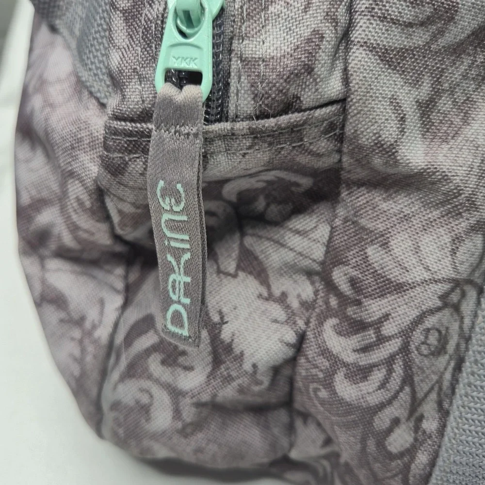 Dakine EQ 31L Duffle Duffel Gray Grey Floral Damask Medium Teal Embroidered Bag
